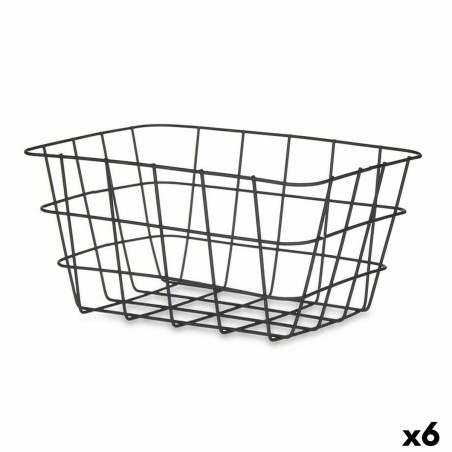 Cestino Multiuso Kinvara W5759K-S BLACK Nero Metallo 24,5 x 12 x 18 cm Rettangolare (6 Unità)