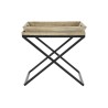 Tavolo aggiuntivo DKD Home Decor Nero Naturale Metallo Legno di mango 55 x 45 x 53 cm