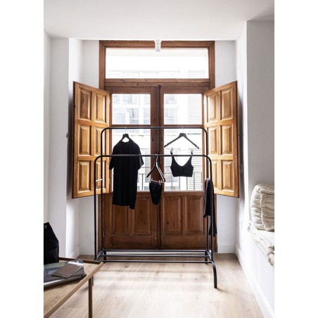 Attaccapanni da Terra Newlux Hangy Duo 30 Nero Metallo 115 x 50 x 150 cm