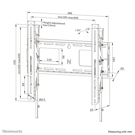 Supporto TV Neomounts WL35-750BL14 32" 75" 100 kg