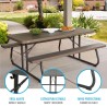 Tavolo Pieghevole Lifetime Legno Marrone Picnic Acciaio Plastica 183 x 74 x 145 cm
