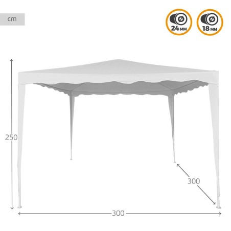 Gazebo Aktive 300 x 250 x 300 cm Acciaio Bianco Plastica