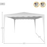 Gazebo Aktive 300 x 250 x 300 cm Acciaio Bianco Plastica