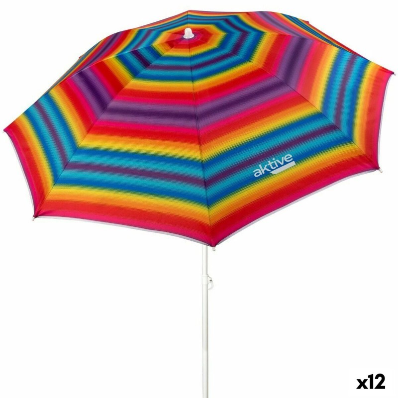 Ombrellone Aktive Multicolore 180 x 185 x 180 cm (12 Unità)