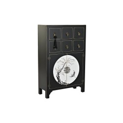 Cassettiera DKD Home Decor Nero Dorato Abete Legno MDF Orientale 63 x 28 x 101 cm