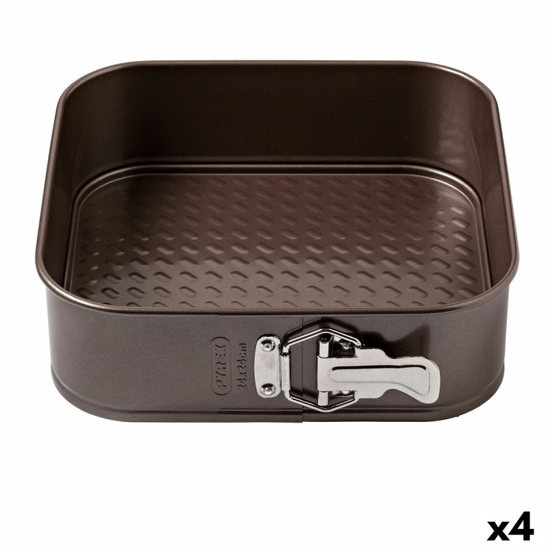 Stampo Removibile Pyrex Asimetria Quadrato Nero Metallo (4 Unità) Stampo Removibile Pyrex Asimetria Quadrato Nero Metallo (4 Unità)