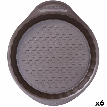 Stampo da Forno Pyrex Asimetria Rotondo Nero 25 cm (6 Unità)