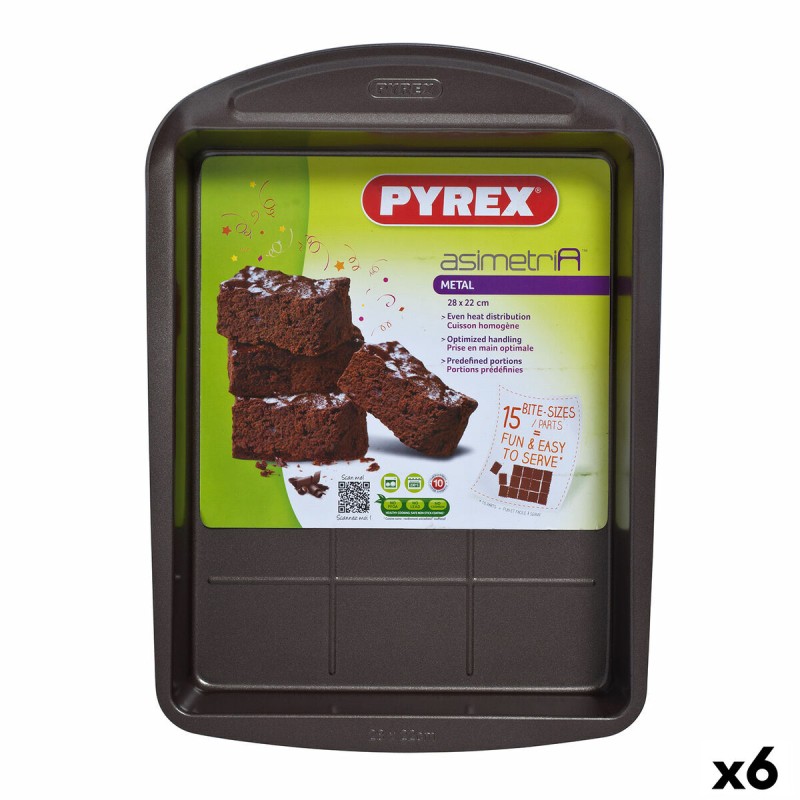 Stampo Rettangolare Pyrex Asimetria Nero Metallo 28 x 22 cm Rettangolare (6 Unità) Stampo Rettangolare Pyrex Asimetria Nero Metallo 28 x 22 cm Rettangolare (6 Unità)