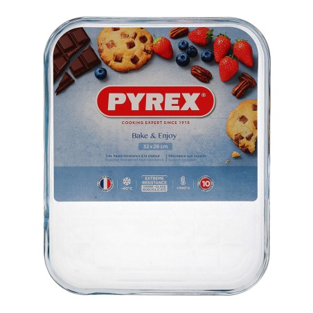 Stampo Rettangolare Pyrex Classic Vidrio Trasparente Vetro 33 x 27 x 2 cm Piano (6 Unità)