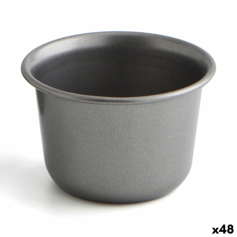 Stampo per Budino Quid Sweet Grey Nero Metallo (48 Unità) Stampo per Budino Quid Sweet Grey Nero Metallo (48 Unità)