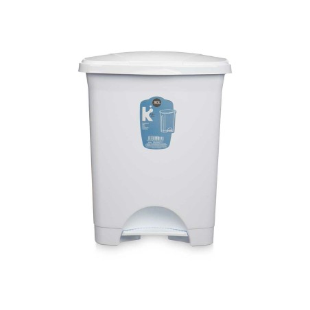 Cestino a pedale Bianco Plastica 30 L (4 Unità)