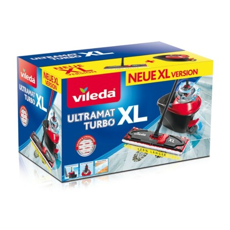 Mop with Bucket Vileda Ultramat Turbo XL Nero Rosso Microfibra