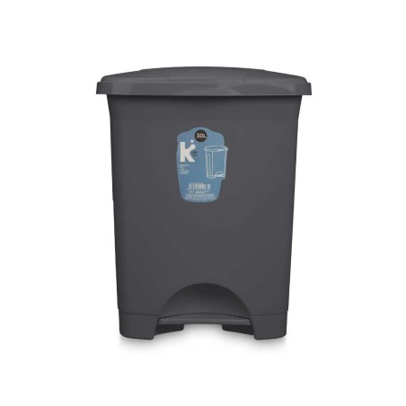 Cestino a pedale Antracite Plastica 30 L (4 Unità)