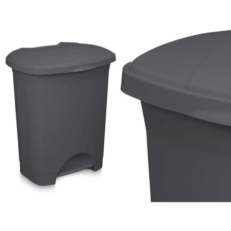 Cestino a pedale Antracite Plastica 30 L (4 Unità)