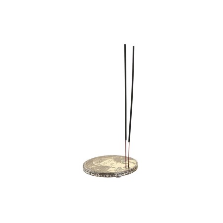 Bruciatore di essenze DKD Home Decor Legno Alluminio Buddha Arabo Ø 10 cm