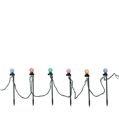 Set di Picchetti da Giardino a LED Lumineo Multicolore 6 W Bianco Caldo 20 Unità