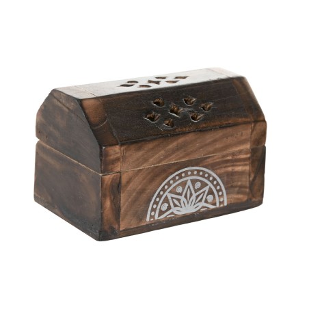 Bruciatore di essenze Home ESPRIT Legno di mango Mandala Indiano 9,5 x 5,5 x 6 cm Incenso (6 Unità) (10 Unità)