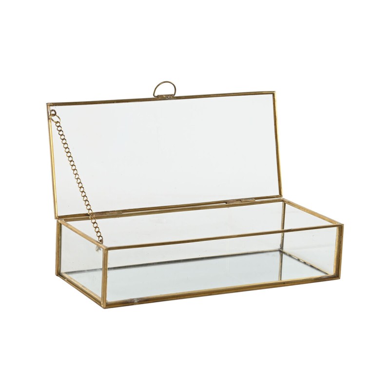 Scatola-Portagioie Home ESPRIT Dorato Metallo Cristallo 23 X 10 X 5,5 cm