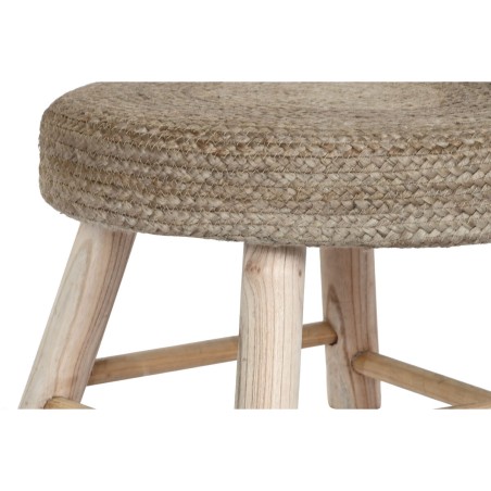Poggiapiedi DKD Home Decor Marrone Juta Naturale Città 50 x 50 x 35 cm