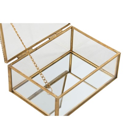 Scatola-Portagioie Home ESPRIT Dorato Metallo Cristallo 14 X 10,3 X 5,8 cm