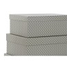 Set di Scatole per Sistemare Impilabili DKD Home Decor Pois Grigio Bianco Cartone (43,5 x 33,5 x 15,5 cm)