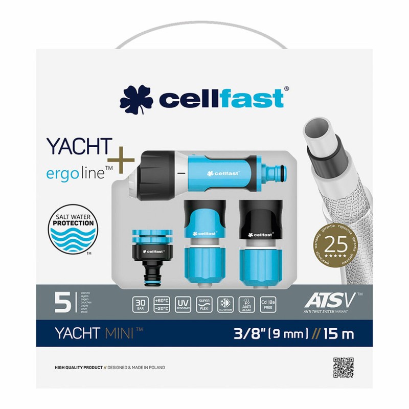 Set di Tubi flessibili con accessori Cellfast Yacht Mini Ats PVC 15 m Ø 9 mm Set di Tubi flessibili con accessori Cellfast Yacht Mini Ats PVC 15 m Ø 9 mm