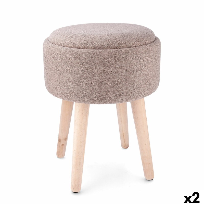 Sgabello con portaoggetti Vinthera Moa Legno 34 x 34 x 45 cm (2 Unità)