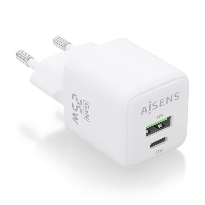 Caricabatterie da Parete Aisens ASCH-25W2P014-W Bianco 25 W (1 Unità) Caricabatterie da Parete Aisens ASCH-25W2P014-W Bianco 25 W (1 Unità)
