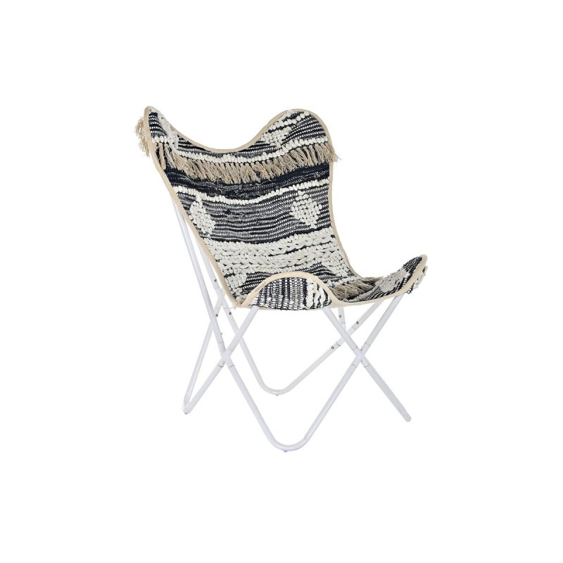 Poltrona da giardino DKD Home Decor Bianco Nero Ferro 74 x 65 x 90 cm Poltrona da giardino DKD Home Decor Bianco Nero Ferro 74 x 65 x 90 cm