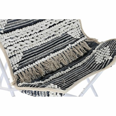Poltrona da giardino DKD Home Decor Bianco Nero Ferro 74 x 65 x 90 cm