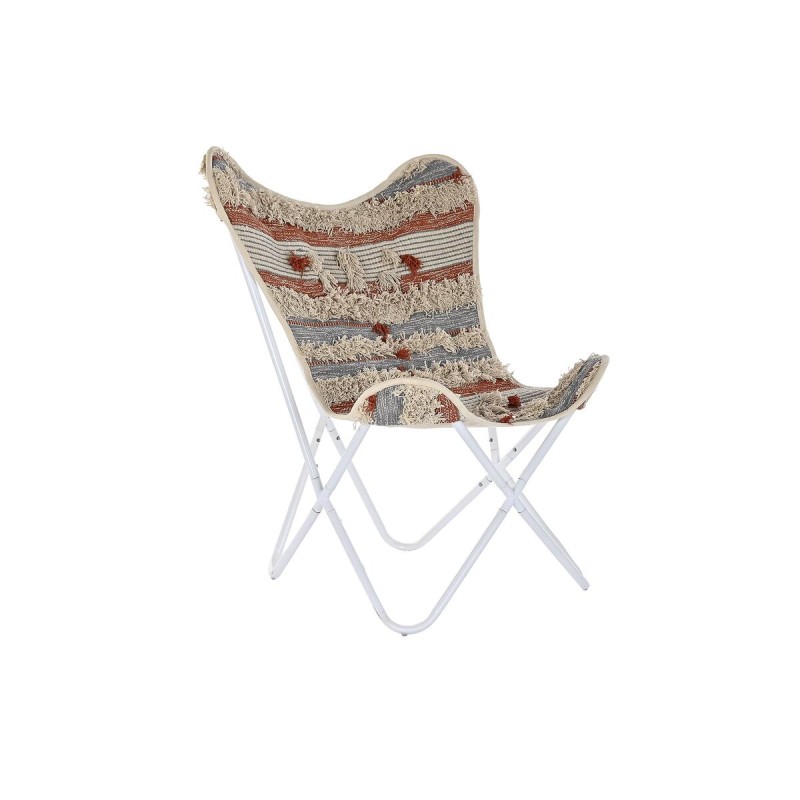 Poltrona da giardino DKD Home Decor Bianco Arancio Ferro 74 x 65 x 90 cm Poltrona da giardino DKD Home Decor Bianco Arancio Ferro 74 x 65 x 90 cm
