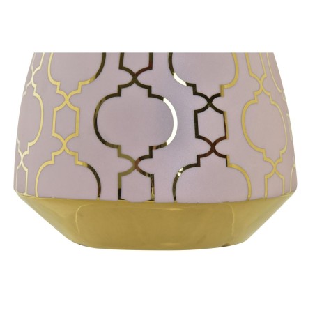 Vaso DKD Home Decor Porcellana Rosa Dorato Orientale Cromato 16 x 16 x 18 cm