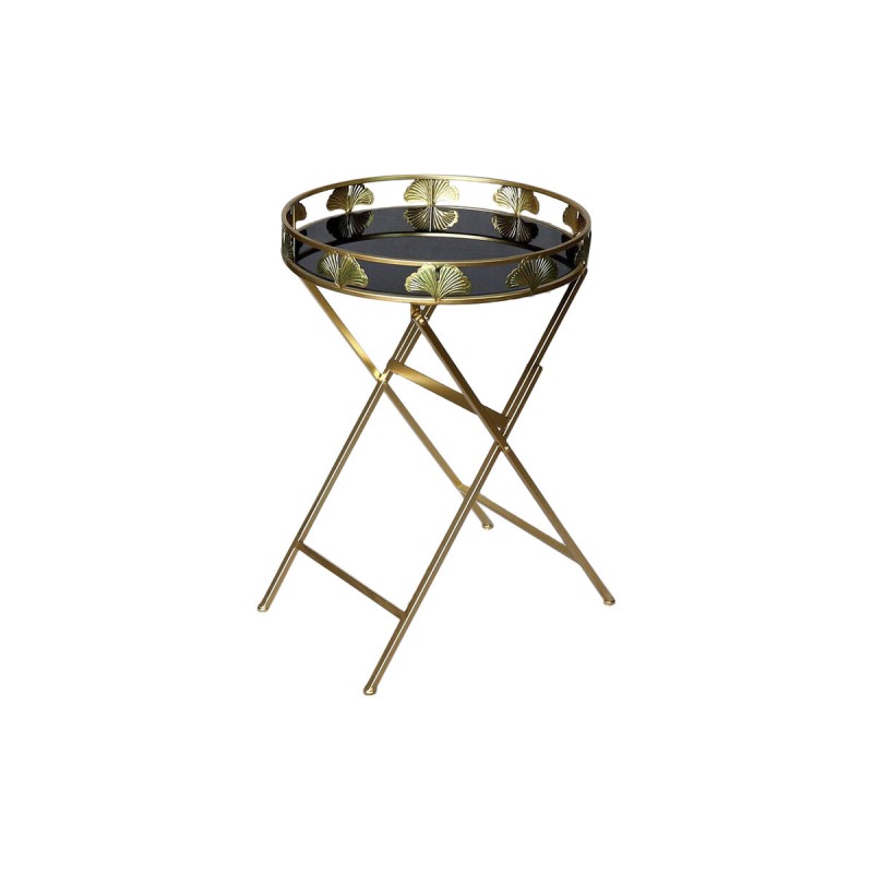 Tavolo aggiuntivo DKD Home Decor 49 x 49 x 72 cm Cristallo Nero Dorato Metallo Tavolo aggiuntivo DKD Home Decor 49 x 49 x 72 cm Cristallo Nero Dorato Metallo