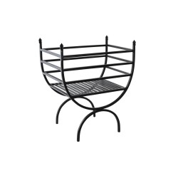 Legnaia DKD Home Decor Nero Acciaio 48 x 30 x 57 cm Supporto per Legna