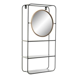 Scaffale da Bagno DKD Home Decor Cristallo Nero Metallo (32 x 12 x 65 cm)