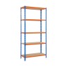 Scaffale Simon Rack Maderclick 5/400 750 kg Metallo 5 Mensole Truciolare (180 x 90 x 40 cm)