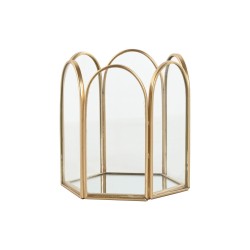 Scatola-Portagioie Home ESPRIT Dorato Metallo Cristallo 9,2 X 8,2 X 9,5 cm