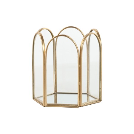 Scatola-Portagioie Home ESPRIT Dorato Metallo Cristallo 9,2 X 8,2 X 9,5 cm