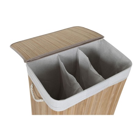 Cesto per i Panni Sporchi Home ESPRIT Bianco Naturale Bambù 140 L 60 x 40 x 60 cm