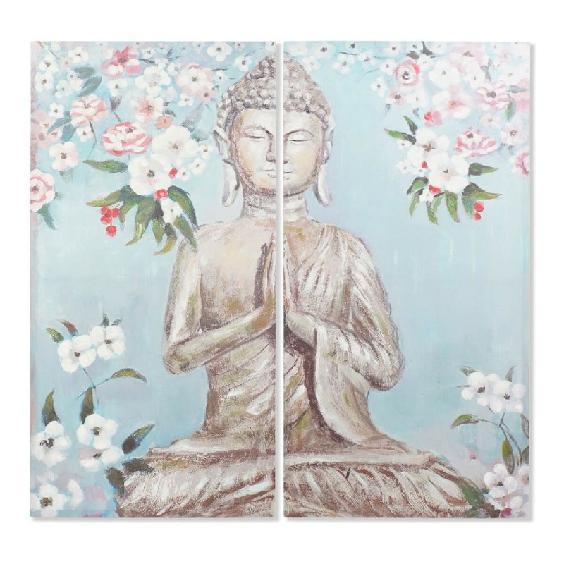 Tela DKD Home Decor Tela 140 x 3 x 140 cm Buddha