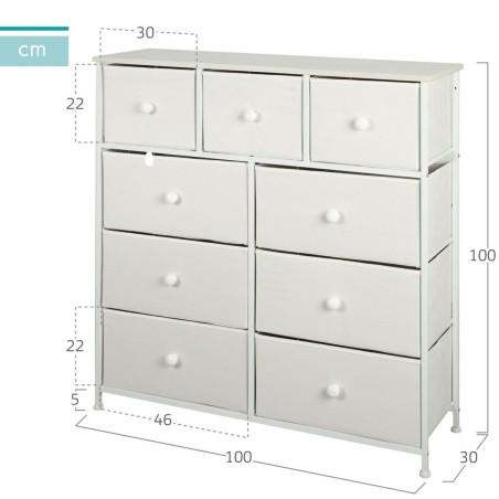 Cassettiera Max Home Bianco 100 x 100 x 30 cm