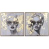 Quadro Home ESPRIT Dorato chica 70 x 3,5 x 70 cm (2 Unità)