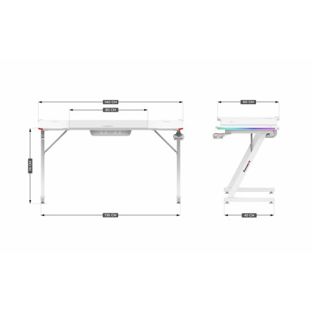 Scrivania Huzaro HZ-Hero 3.3 White RGB Bianco