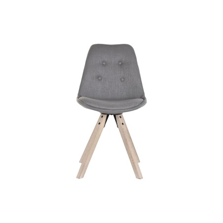 Sedia da Sala da Pranzo DKD Home Decor Poliestere Grigio scuro Rovere (48 x 44 x 84 cm)