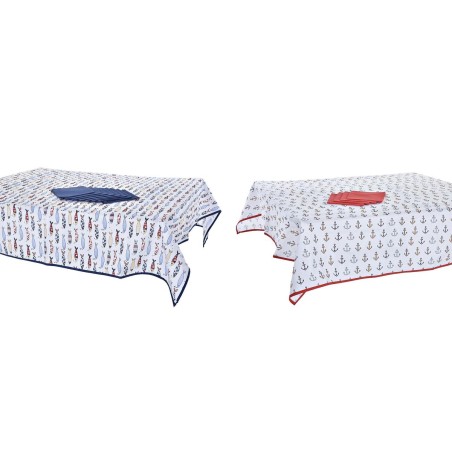 Set biancheria da tavola DKD Home Decor Azzurro Bianco Rosso 150 x 150 x 0,5 cm (2 Unità)