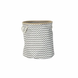 Cesta Decorativa DKD Home Decor Bianco Grigio Juta Iuta