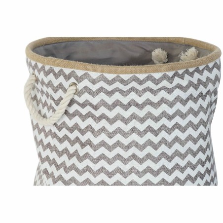 Cesta Decorativa DKD Home Decor Bianco Grigio Juta Iuta