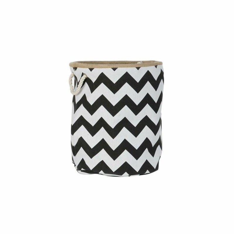 Cesta Decorativa DKD Home Decor Bianco Nero Juta Iuta Cesta Decorativa DKD Home Decor Bianco Nero Juta Iuta
