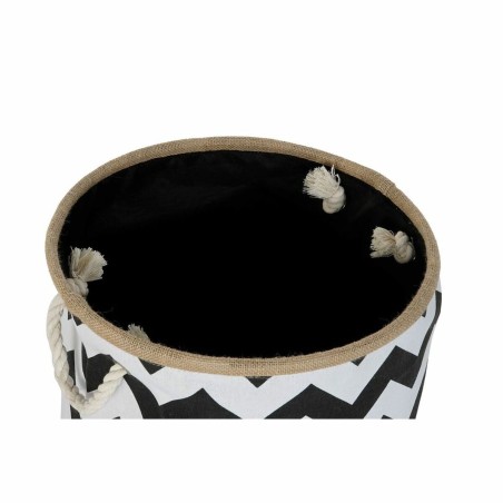 Cesta Decorativa DKD Home Decor Bianco Nero Juta Iuta
