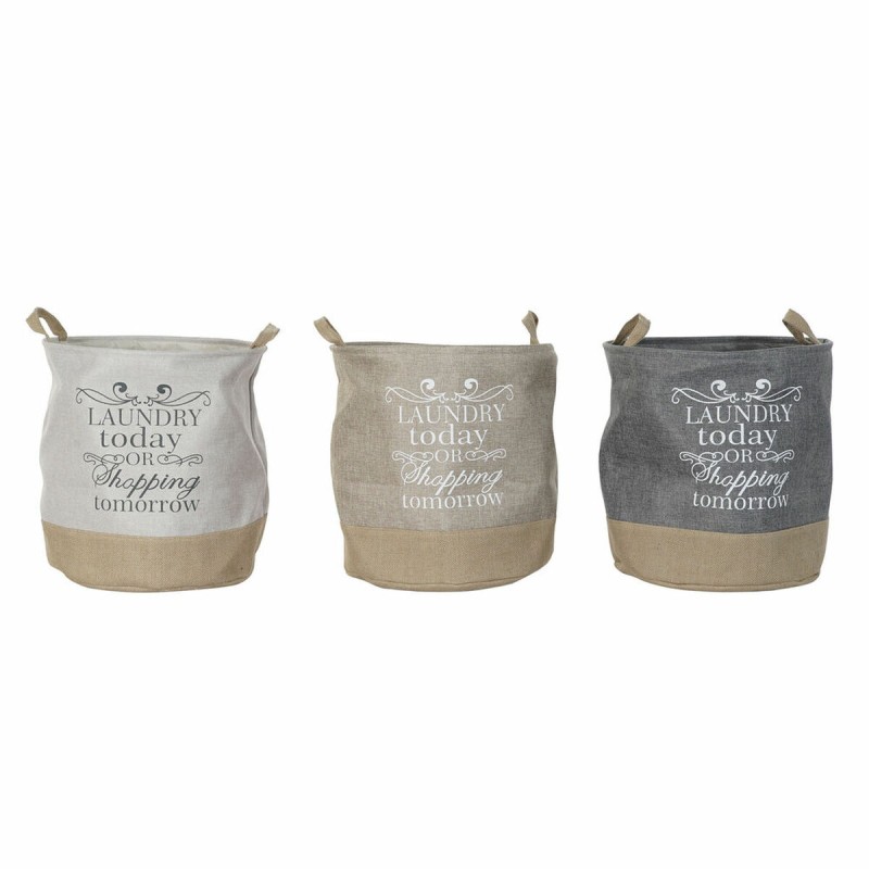 Cesto per i Panni Sporchi DKD Home Decor Beige Grigio Marrone Chiaro 39 x 39 x 41 cm 3 Pezzi (3 Unità) Cesto per i Panni Sporchi DKD Home Decor Beige Grigio Marrone Chiaro 39 x 39 x 41 cm 3 Pezzi (3 Unità)